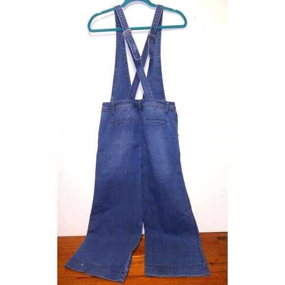 TINSELTOWN Bib Overalls Sz 9 W32 Denim Stretch wide leg Hipster Romper light blu - Picture 6 of 11